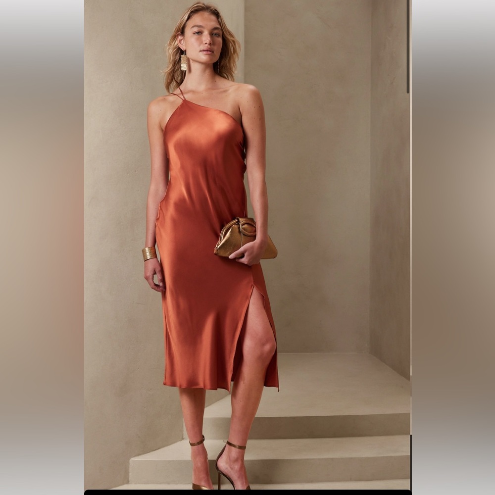Banana republic one shoulder midi dress